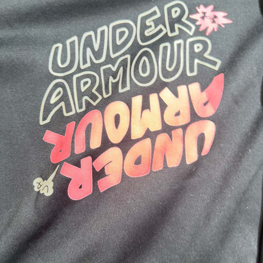 Under Armour Youth Large Black Pullover Hoodie Loose Fit Kangaroo Pocket - Picture 4 of 5